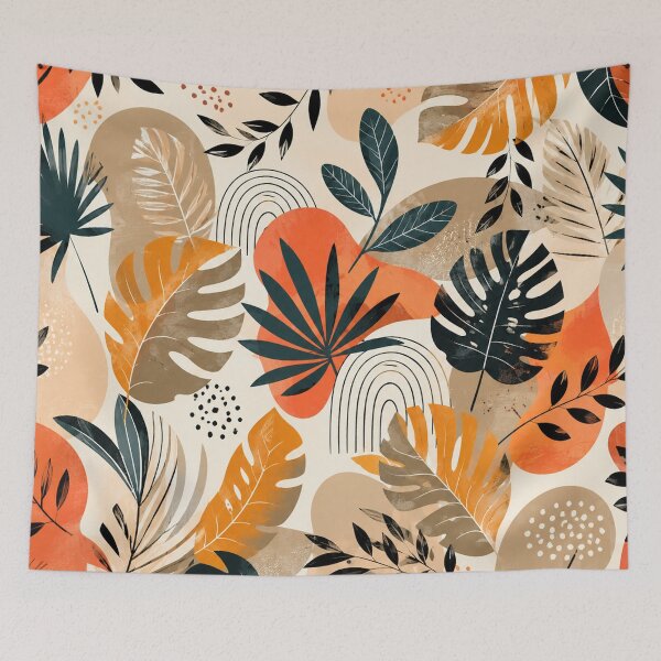 Item preview, Abstract Tropical Leaves Boho Palm Pattern designed and sold by cameleon style.