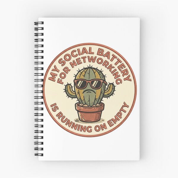 Item preview, Funny Social Battery For Networking Is Running On Empty Cactus Introvert Quote designed and sold by raedattia.