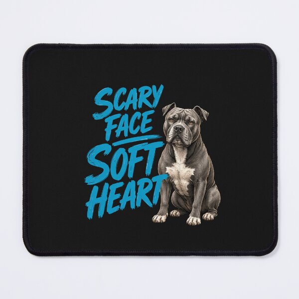 Item preview, Scary Face Soft Heart Funny Pitbull Dog Humor designed and sold by AdicretorDesign.