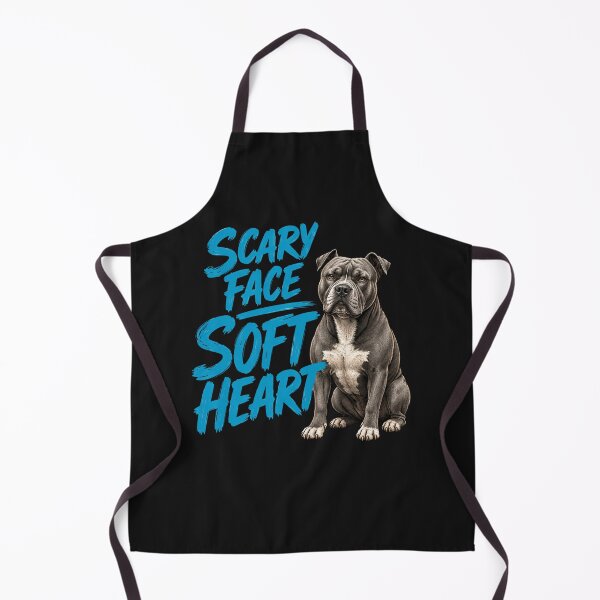 Item preview, Scary Face Soft Heart Funny Pitbull Dog Humor designed and sold by AdicretorDesign.