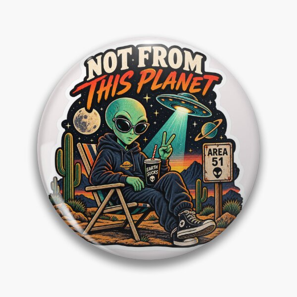 Item preview, Not From This Planet Retro Alien Area 51 Sticker designed and sold by Lumvero.