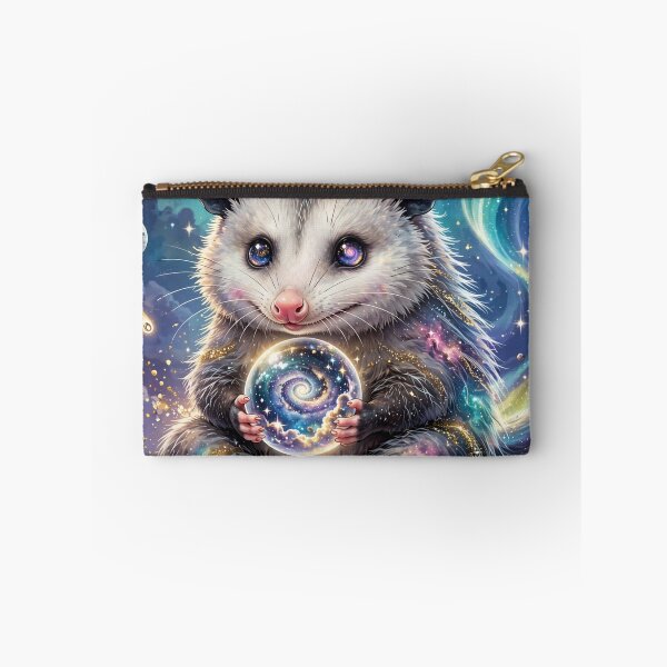 Item preview, Cosmic Opossum Oracle - Galaxy Mushroom Shaman with Crystal Ball designed and sold by Luminebo.