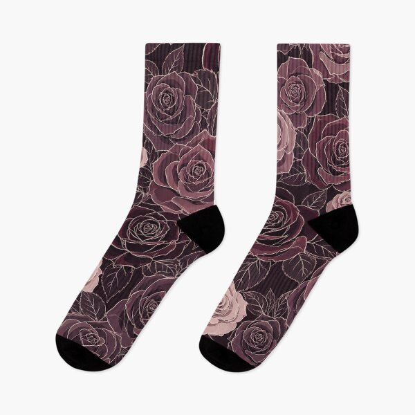 Item preview, Plum Noir Roses – Dark Romantic Floral Pattern designed and sold by wiwiart.