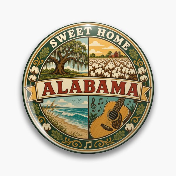 Item preview, Sweet Home Alabama Vintage Southern State Travel Badge designed and sold by DreamLayerStudio.