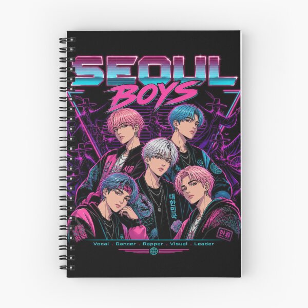 Item preview, Seoul Boys - Retro 80s Anime Kpop Boyband Aesthetic designed and sold by CUTE_CAT ⭐⭐⭐⭐⭐.