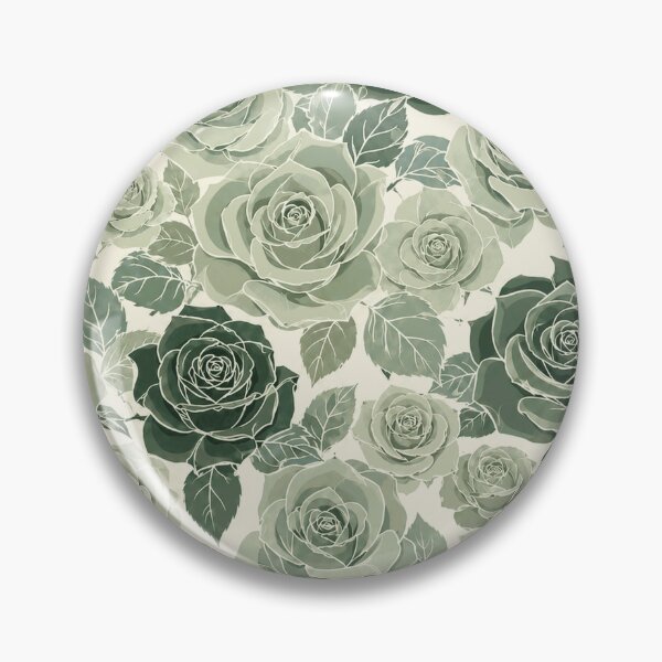 Item preview, Jade Green Rose Garden – Elegant Botanical Pattern designed and sold by wiwiart.
