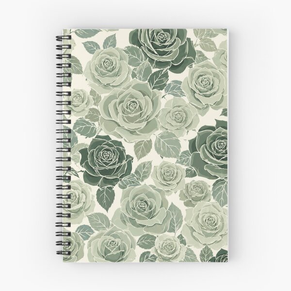 Item preview, Jade Green Rose Garden – Elegant Botanical Pattern designed and sold by wiwiart.