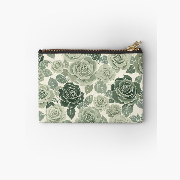 Item preview, Jade Green Rose Garden – Elegant Botanical Pattern designed and sold by wiwiart.
