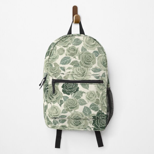 Item preview, Jade Green Rose Garden – Elegant Botanical Pattern designed and sold by wiwiart.