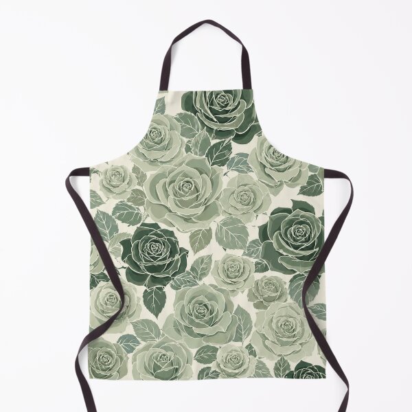 Item preview, Jade Green Rose Garden – Elegant Botanical Pattern designed and sold by wiwiart.