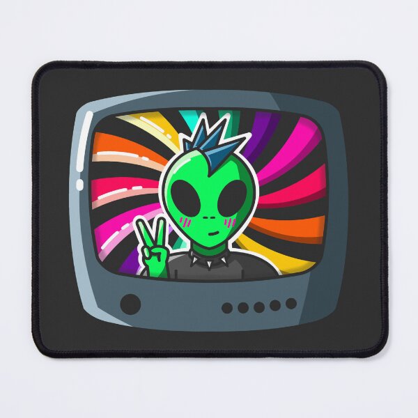 Item preview, Punk Alien - Art of an Alien With a Mohawk on a Retro TV designed and sold by BuenoStudio.