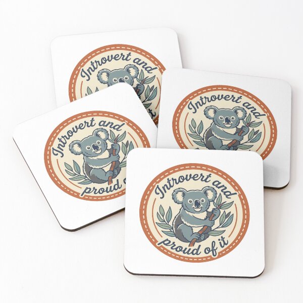 Item preview, Introvert And Proud Of It Cute Koala Retro Badge Introvert Quote designed and sold by raedattia.