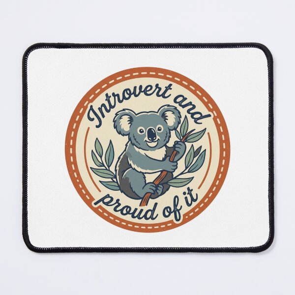 Item preview, Introvert And Proud Of It Cute Koala Retro Badge Introvert Quote designed and sold by raedattia.