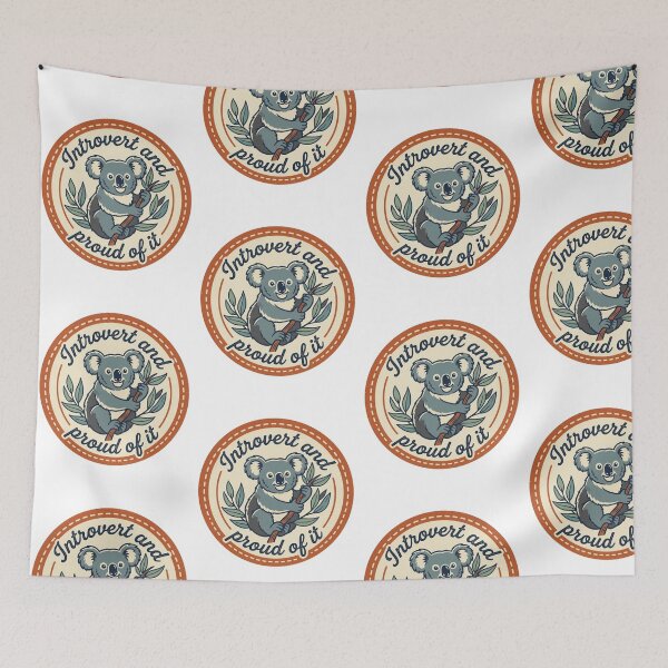 Item preview, Introvert And Proud Of It Cute Koala Retro Badge Introvert Quote designed and sold by raedattia.