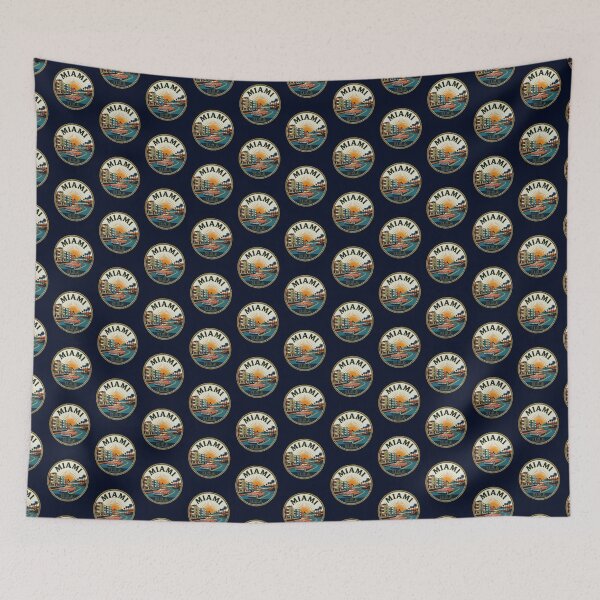Item preview, Miami Florida Vintage Art Deco Classic Car Coastal Travel Emblem designed and sold by Cree8if.