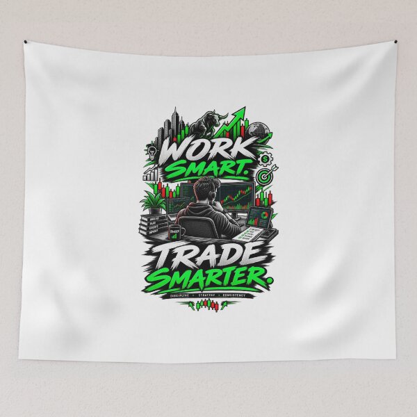 Item preview, Work Smart Trade Smarter Entrepreneur Design designed and sold by NovaMoodCo.