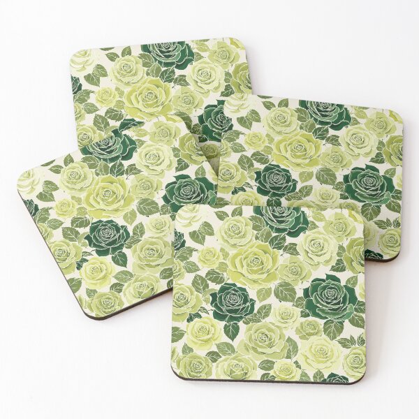 Item preview, Wasabi Green Roses – Modern Botanical Pattern designed and sold by wiwiart.