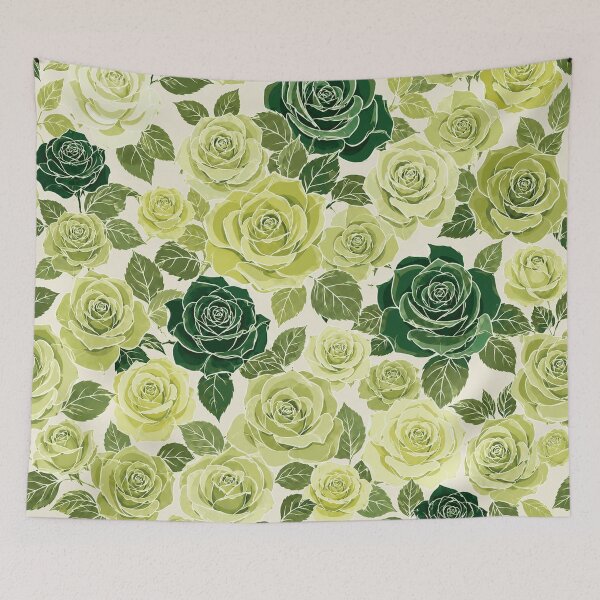 Item preview, Wasabi Green Roses – Modern Botanical Pattern designed and sold by wiwiart.