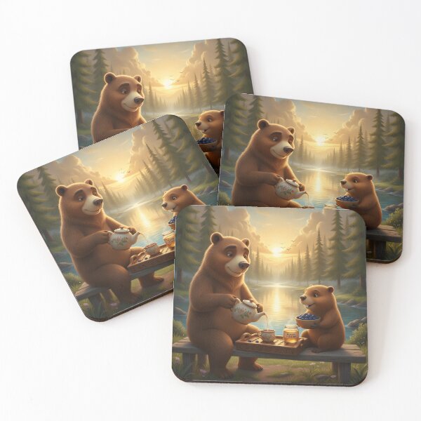 Item preview, Morning Coffee by the Riverside | Happy Beaver Adventures designed and sold by Clothes With Smiling Animals Walt Gral.