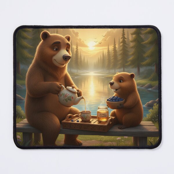 Item preview, Morning Coffee by the Riverside | Happy Beaver Adventures designed and sold by Clothes With Smiling Animals Walt Gral.