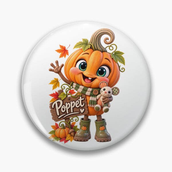 Item preview, Poppet the Pumpkin – Cute Cosy Autumn Character designed and sold by The Cutting Room.
