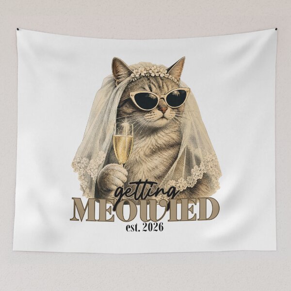 Item preview, Getting Meowied Est 2026 - Funny Cat Bride Wedding designed and sold by Neurospicy Trolls.