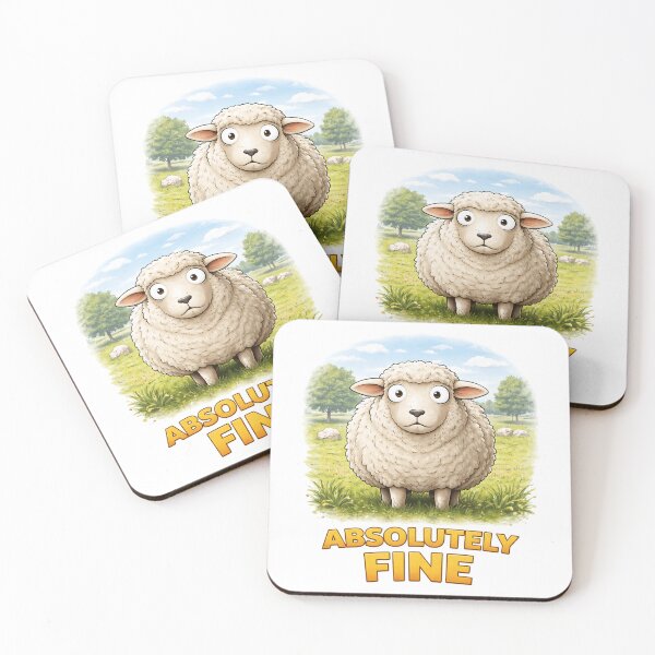 Item preview, "Absolutely Fine" Funny Sheep Farm Animal Humor Design. designed and sold by The-T-In-Retro.