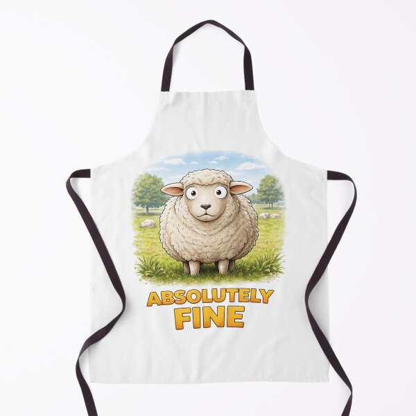 Item preview, "Absolutely Fine" Funny Sheep Farm Animal Humor Design. designed and sold by The-T-In-Retro.