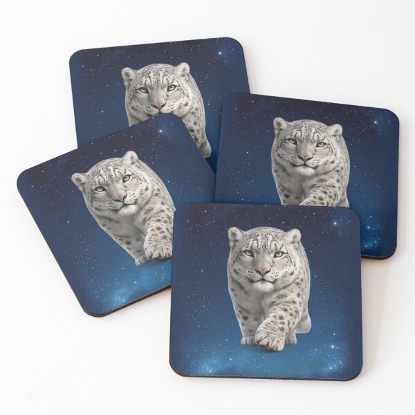 Item preview, Snow Leopard Walking Through the Galaxy – Cosmic Wildlife Art designed and sold by BROHLine Studio.