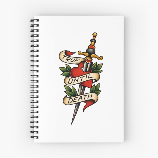 Item preview, True Until Death – Traditional Heart and Dagger Tattoo designed and sold by Scandi-Design.