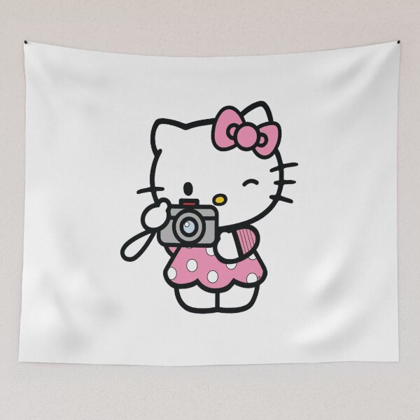 Item preview, Cute White Cat Photographer with Camera Vector Graphic designed and sold by AyaanArtStudio.