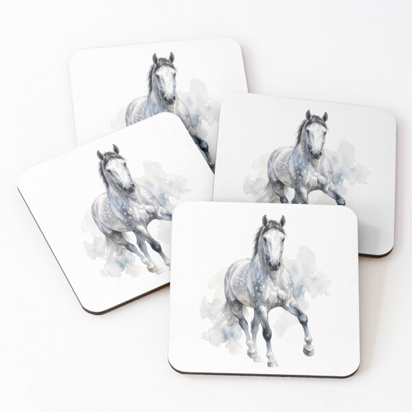 Item preview, Grey Horse Watercolor Portrait designed and sold by Rutvain.