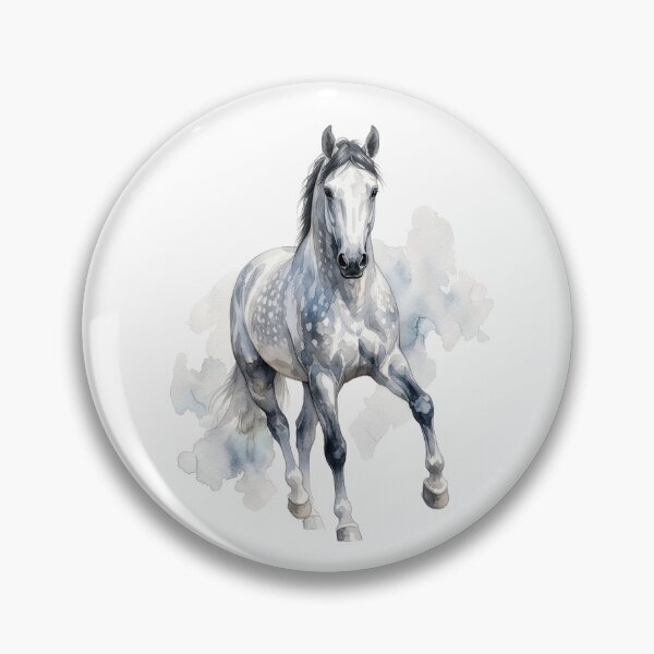 Item preview, Grey Horse Watercolor Portrait designed and sold by Rutvain.