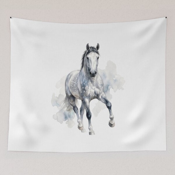 Item preview, Grey Horse Watercolor Portrait designed and sold by Rutvain.