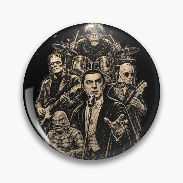 Item preview, Vintage Horror Monster Band – Classic Monsters Rock T-Shirt designed and sold by LateNightInn.