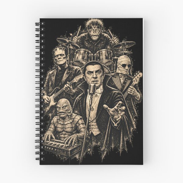 Item preview, Vintage Horror Monster Band – Classic Monsters Rock T-Shirt designed and sold by LateNightInn.
