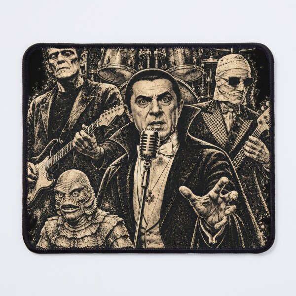 Item preview, Vintage Horror Monster Band – Classic Monsters Rock T-Shirt designed and sold by LateNightInn.