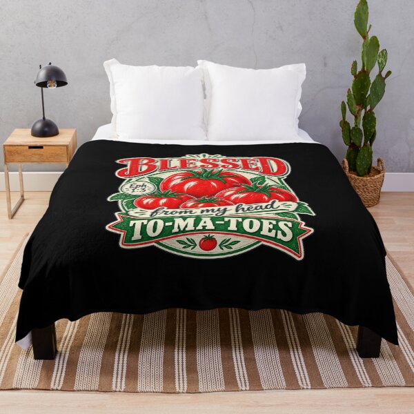 Item preview, Funny Blessed From My Head To-Ma-Toes Tomato Pun Art designed and sold by elderberry.