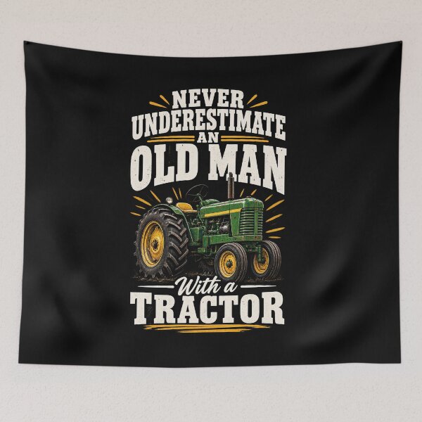 Item preview, Never Underestimate an Old Man with a Tractor Farming Dad T-Shirt, funny farmer humor Gift, country life Graphic Tee designed and sold by greatmar1.