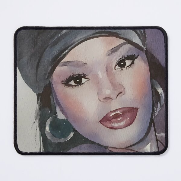 Item preview, Girl in Black Beret Watercolor Portrait designed and sold by SlavaArt.