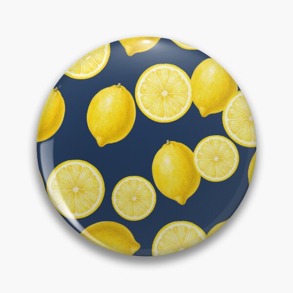 Item preview, Navy Blue Fresh Lemons Pattern Aesthetic Summer Fruit designed and sold by Nature Moments.