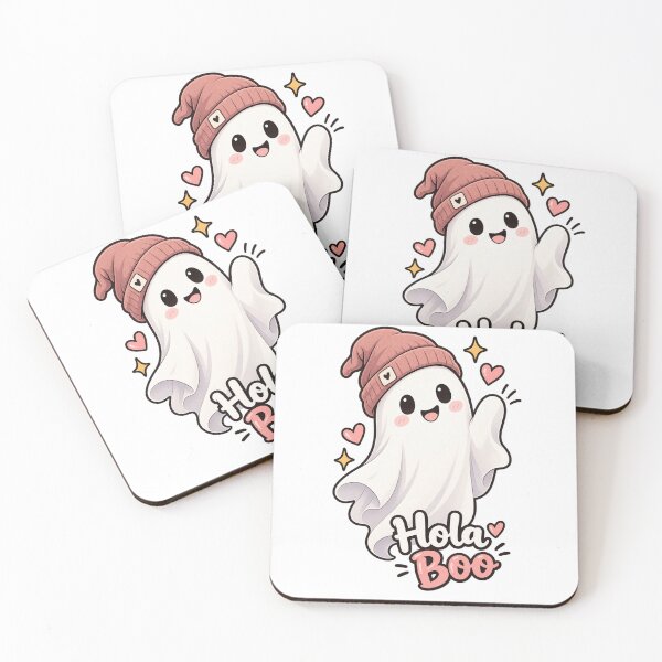 Item preview, Hola Boo – Cute Ghost Greeting designed and sold by BlackBoneArt.