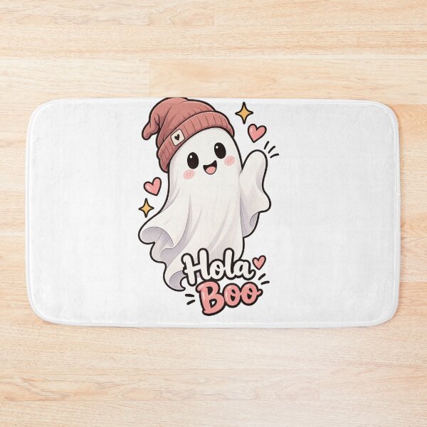 Item preview, Hola Boo – Cute Ghost Greeting designed and sold by BlackBoneArt.