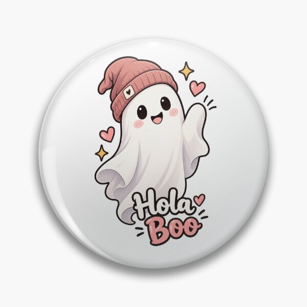 Item preview, Hola Boo – Cute Ghost Greeting designed and sold by BlackBoneArt.