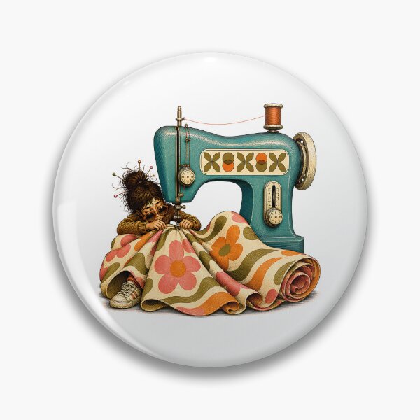 Item preview, Retro Sewing Machine & Fabric Obsession – Vintage Sewist Craft Lover designed and sold by Digital Culture Studio.