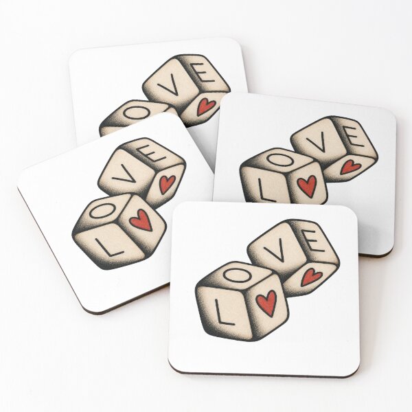 Item preview, Love Dice – Traditional Heart Dice Tattoo Design designed and sold by Scandi-Design.
