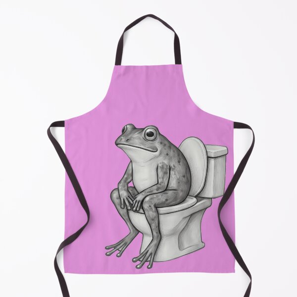 Item preview, Frog on Toilet - Funny Pencil Sketch Bathroom Art designed and sold by NexxaStoree.