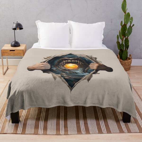 Item preview, Ripped Fabric Ocean Sunset 3D Illusion Graphic Tee designed and sold by TripleVertex-1.