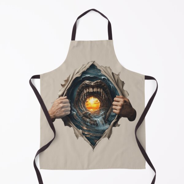 Item preview, Ripped Fabric Ocean Sunset 3D Illusion Graphic Tee designed and sold by TripleVertex-1.