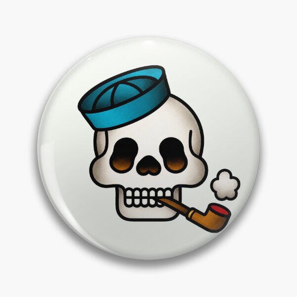 Item preview, Sailor Skull Smoking Pipe – Traditional Tattoo Design designed and sold by Scandi-Design.